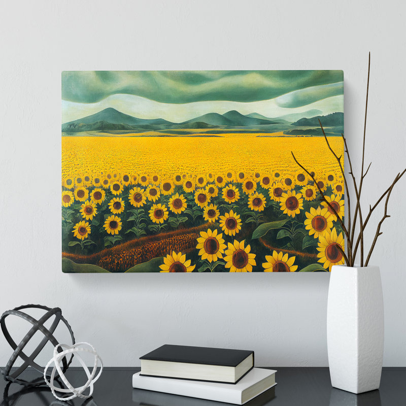Special Sunflower Field - Wrapped Canvas, 50cm H x 76cm W x 3cm D