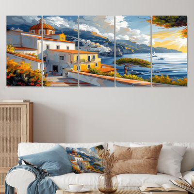 Vintage Amalfi Coast Landscape II - Italy Wall Art Print Set