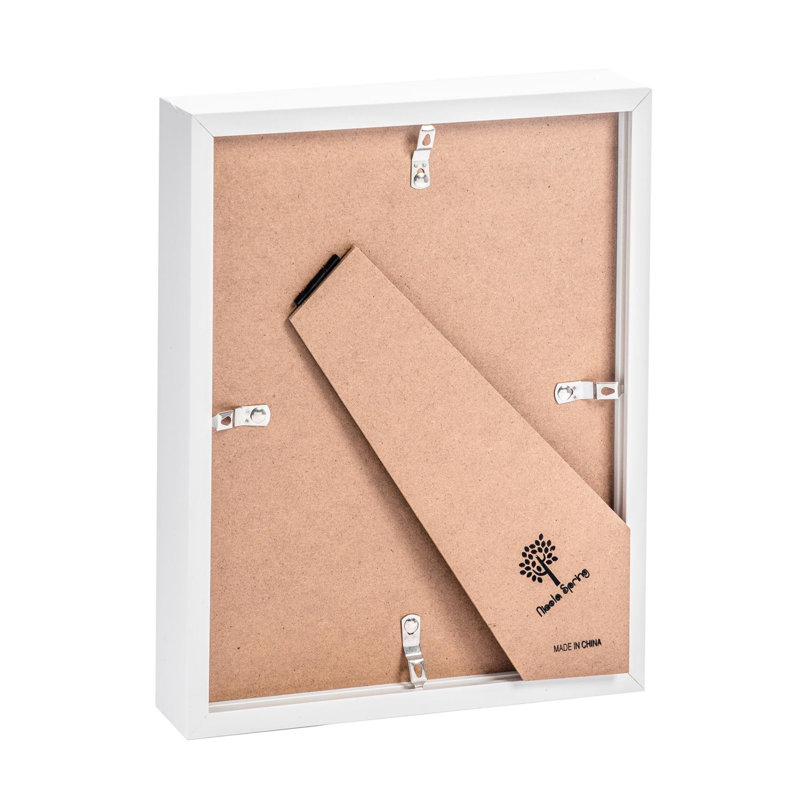 Nicola Spring - 8" x 10" White 3D Box Photo Frame, Grey, 4" x 6"