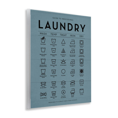 Detailed Laundry Symbols Guide Wall Plaque Art, design by Lettered and Lined