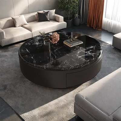 Table basse ronde en pierre supercristalline