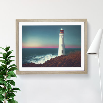 Classic Lighthouse Sunrise - Framed Print
