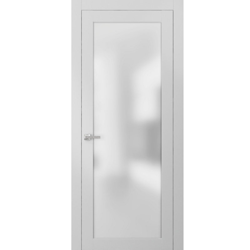 Porte standard en verre givré Planum, Blanc, 28 po x 84 po
