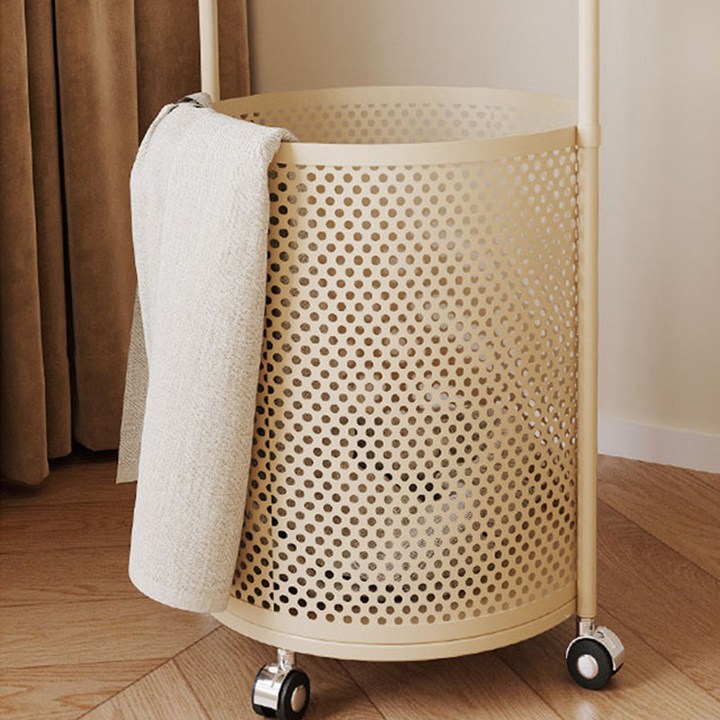 Portemanteau avec panier profond et crochets, Crème, crème
