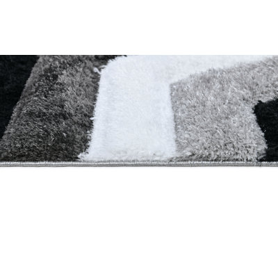Tapis à poils longs noir et gris NYC Performance
