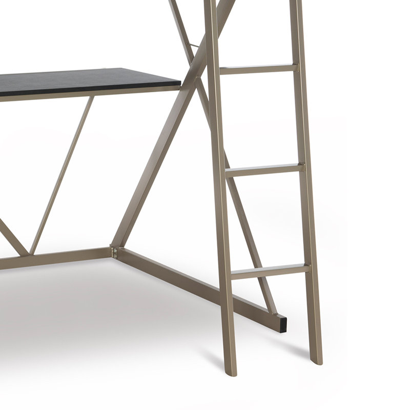 Modoc Twin Metal Four Poster Loft Bed with Bookcase by Isabelle & Max™
