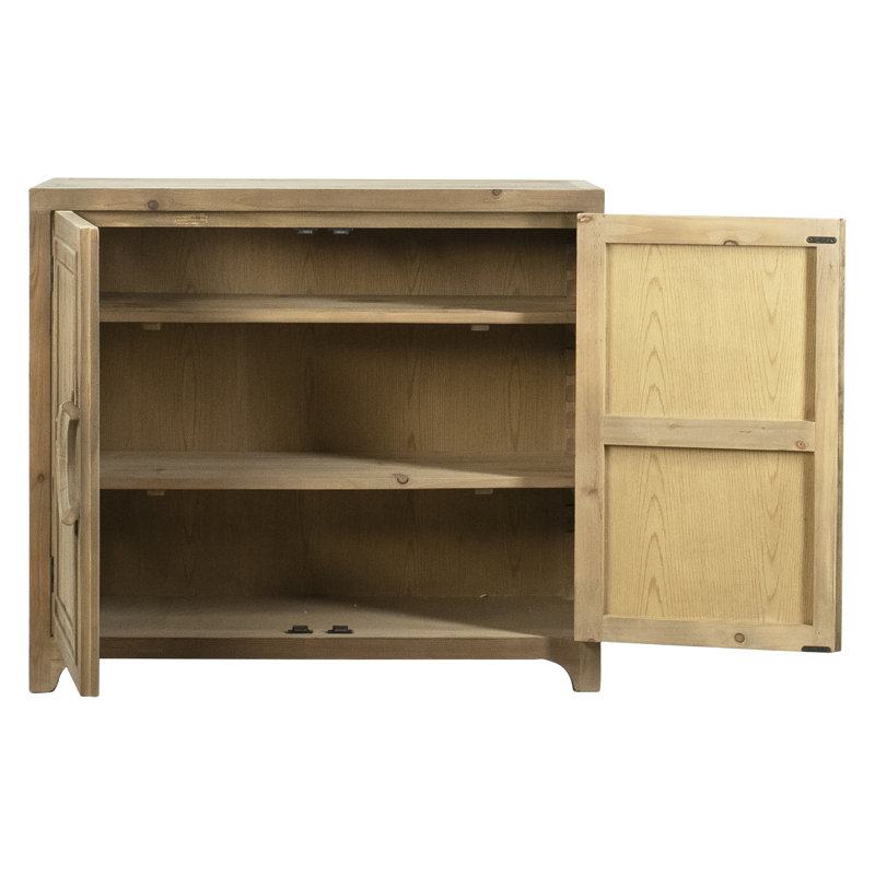 Siah 40'' Natural Pine Wood Sideboard with Adjustable Shelves