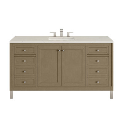 Meuble-lavabo simple 60 po avec chargeur sans fil Freepower Chicago