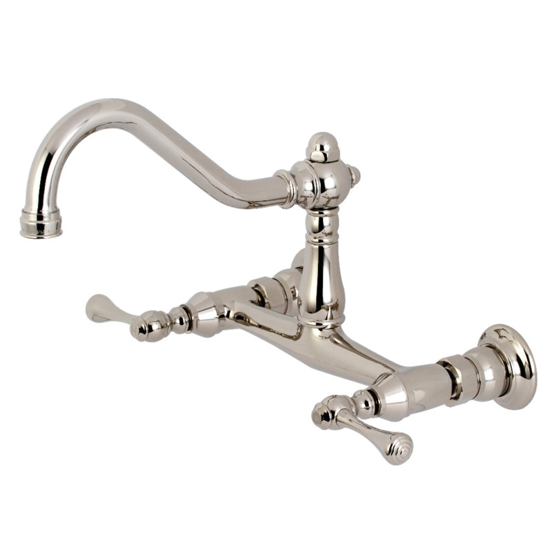 Kingston Brass Vintage Two-Handle 2-Hole Wall Mount Bathroom Faucet