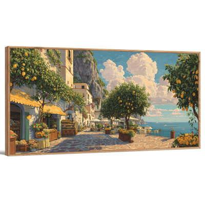  Art mural sur toile très grand de la côte d'Amalfi, peinture italienne, paysage méditerranéen, Italie sereine, décoration murale, bord de mer, art italien pour salon, chambre à coucher, bureau