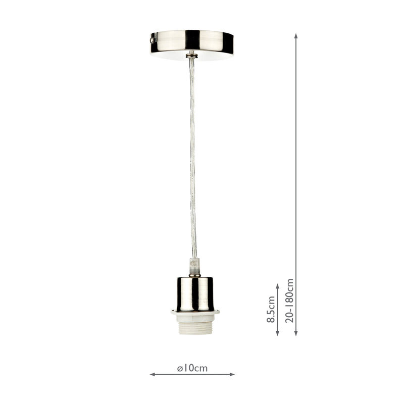 1 - Light Bulb Pendant, Satin Chrome