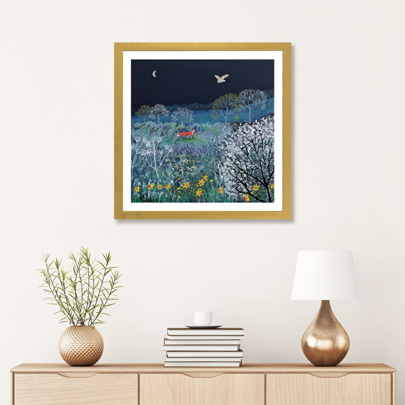 «Spring Night» par Jo Grundy - reproduction de photo, H 24 po x l 24 po x p 1 po, Papier encadré doré