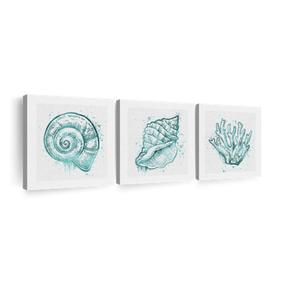 Coquillages et corail, reproduction sur toile