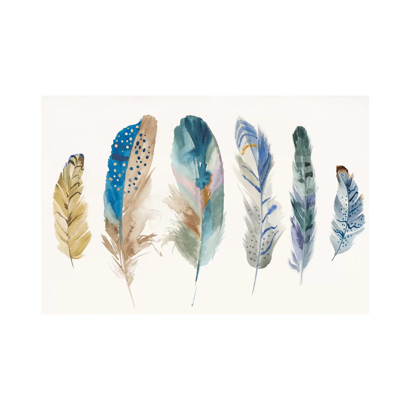 Feather Weather I 1 Piece Wrapped Canvas Painting, 152.5 cm H x 101.5 cm W