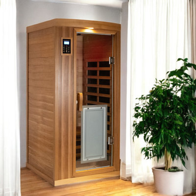 Sauna d'intérieur en cèdre rouge à infrarouge lointain KISRAIS