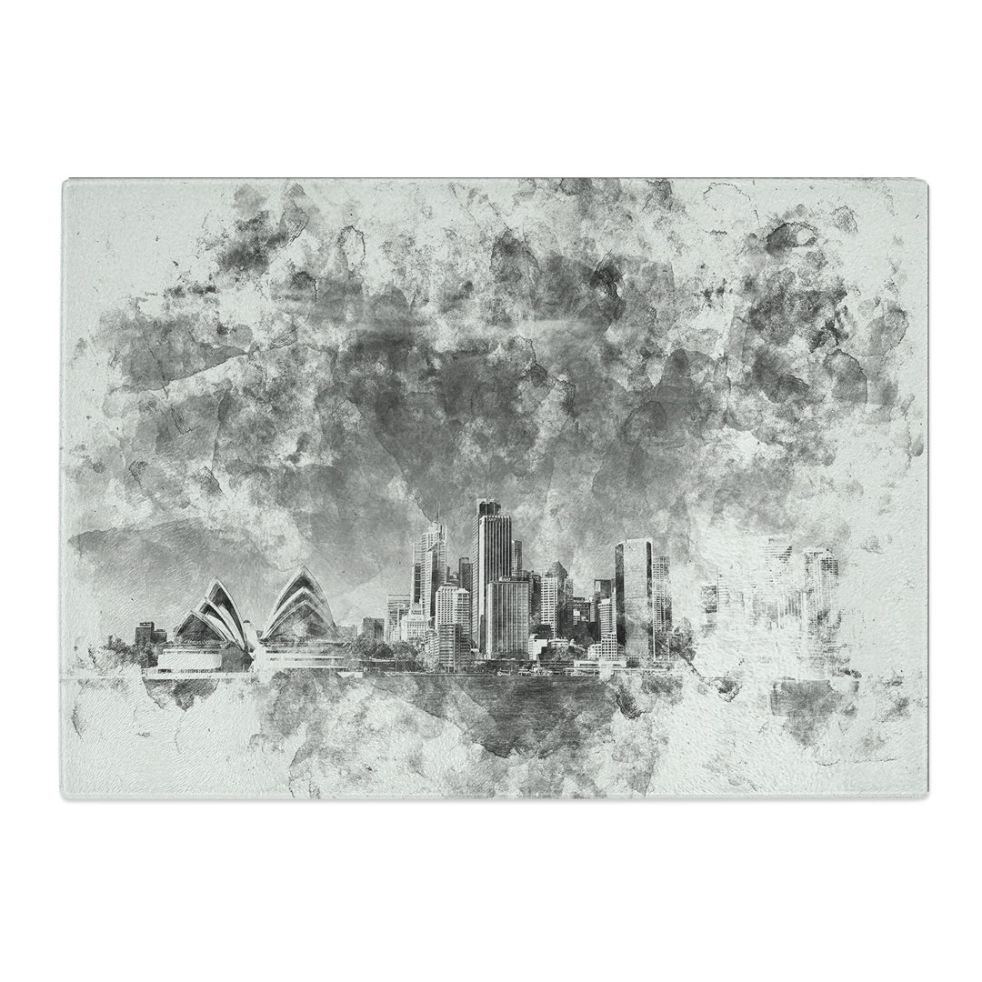 Tempered Glass Sydney Australia Skyline Chopping Board