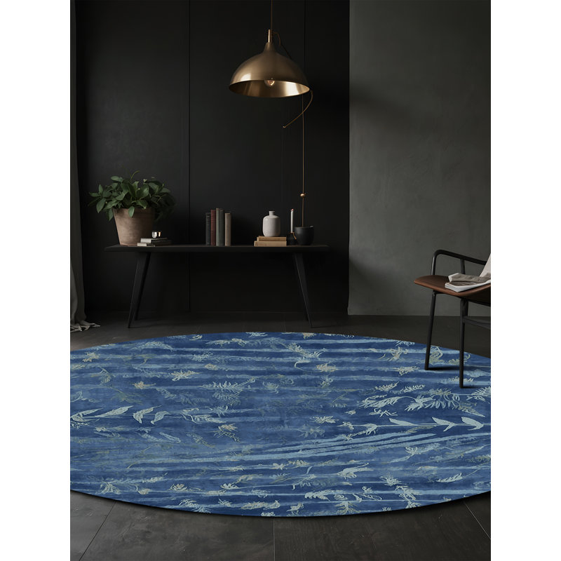 Tapis gris lavable à la machine, Rond 4 pi