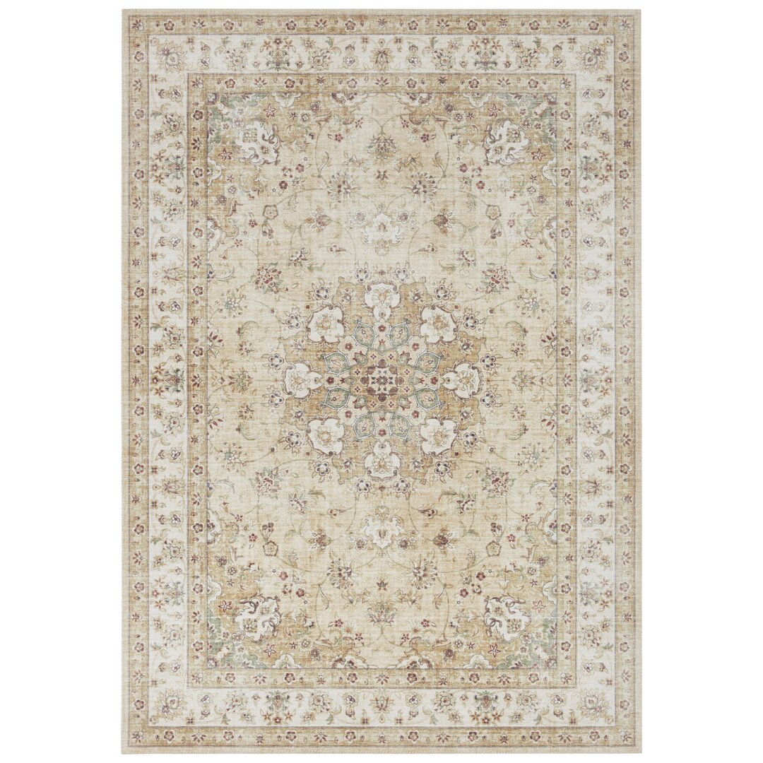 Nain Teppich Orientalisch - Orient Flachgewebe Vintage für Wohnzimmer, Esszimmer, Flur - Gelb