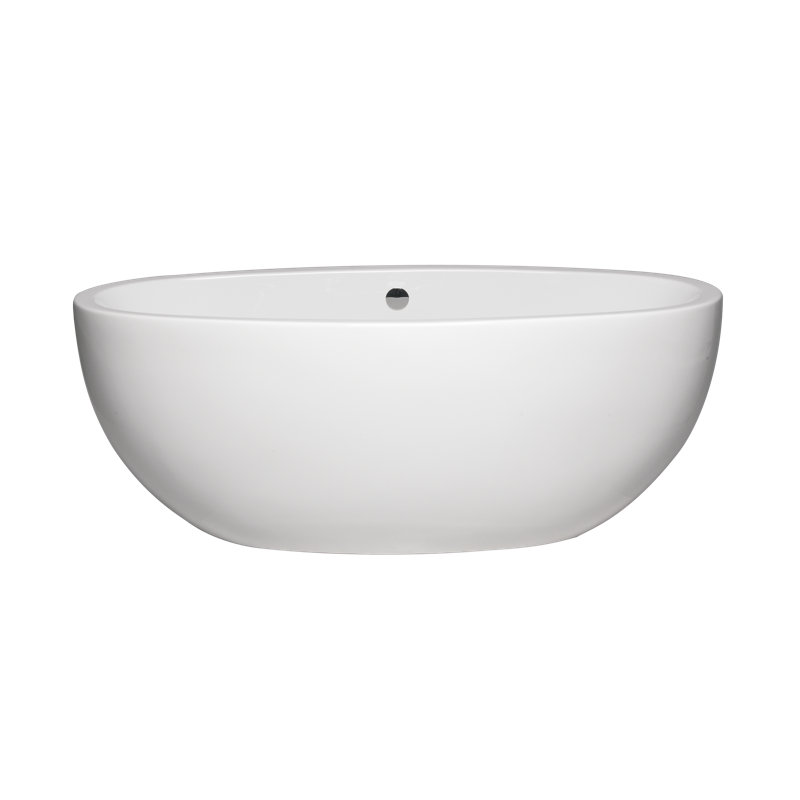 Salem 66" x 40" Freestanding Soaking Acrylic Bathtub, White