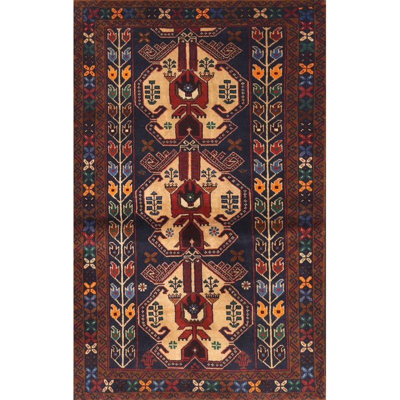 Tapis rouge / brun / beige Southwestern, Rectangle 7 pi x 9 pi