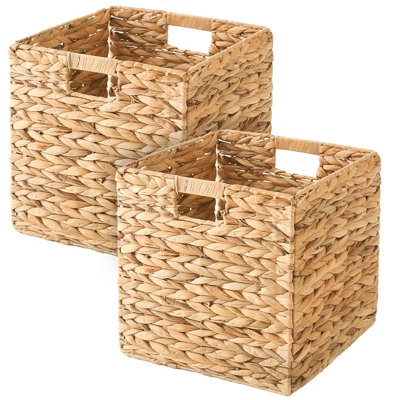 Paniers de rangement en jacinthe d'eau 12 "x 12" x 12 "