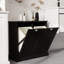 Armoire de trieur de linge à deux compartiments inclinable - noir