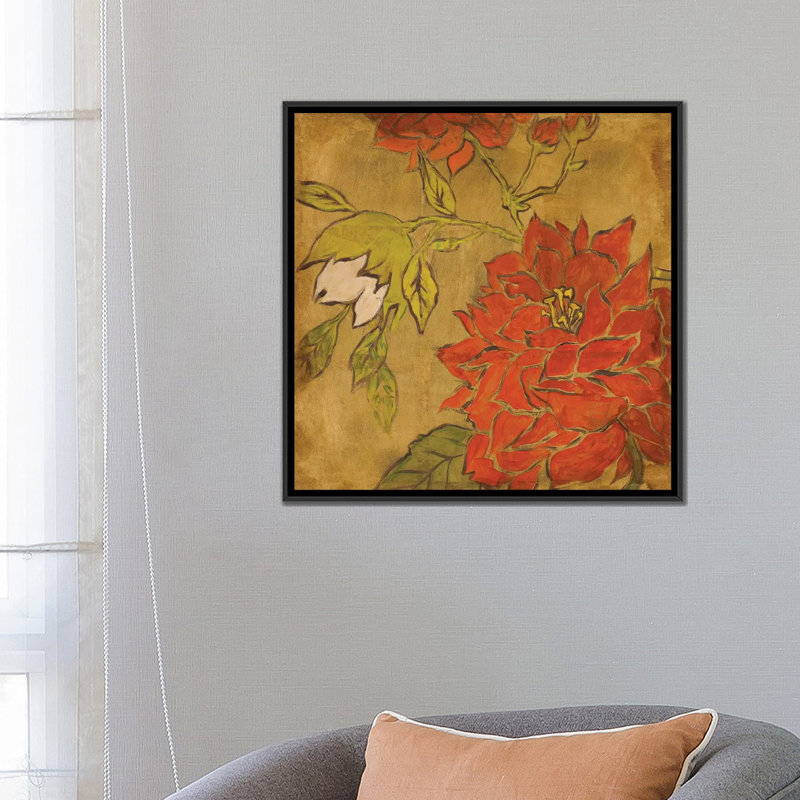 «Golden Day IV», reproduction sur toile, H 18 po x l 18 po x P 1,5 po, Toile avec cadre noir, Pas de tapis