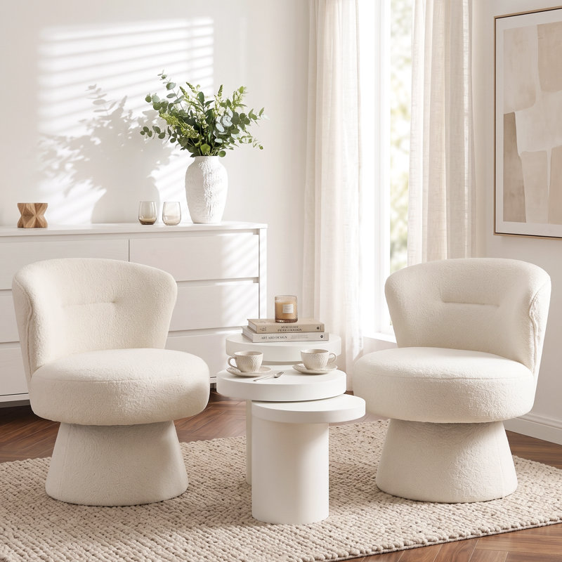 Chaise de meuble-lavabo ronde Modern, Beige