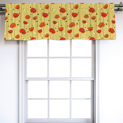 Sateen Floral Ruffled Window Valance