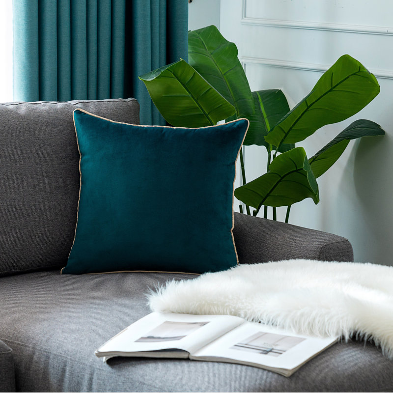 Ensemble de 2 coussins en velours, Bleu sarcelle
