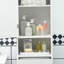 Armoire de rangement mince, armoire de salle de bain haute, tour à linge avec tablette ouverte, tiroir, portes encastrées et tablettes réglables, blanc