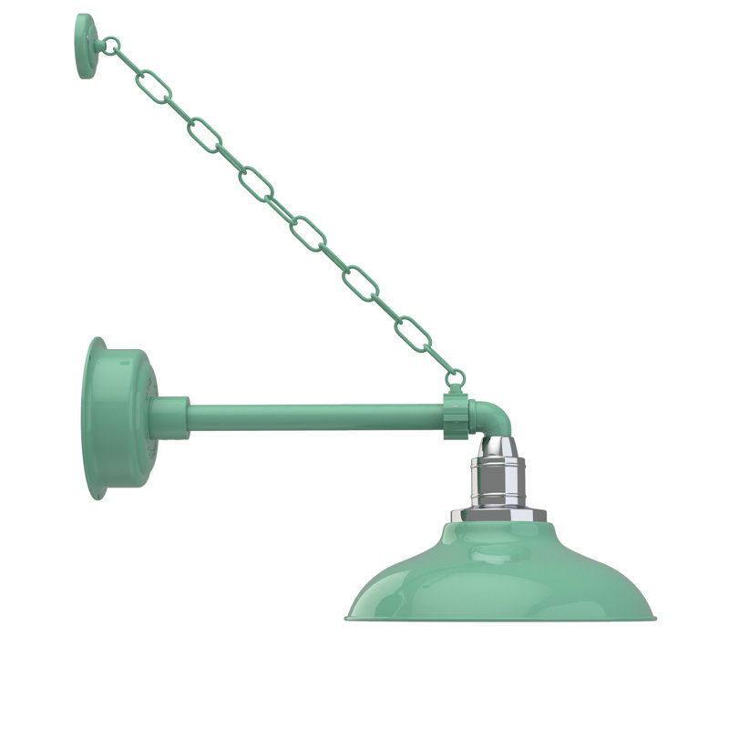 Luminaire de grange d’extérieur à del Ludwicka, H 8,53 po x l 12 po x P 17,63 po, Jade