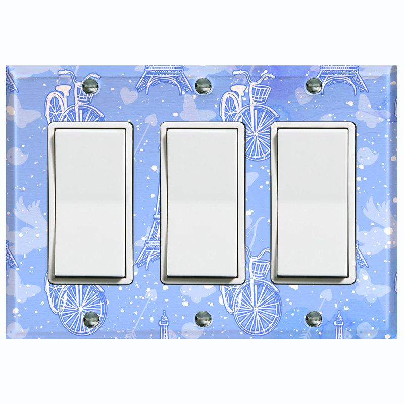 Patterned 3 - Gang Toggle Light Switch Standard Wall Plate