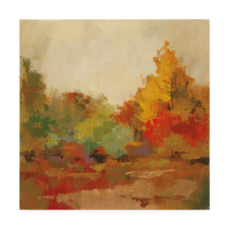 « automne forest 2 », reproduction de peinture à l’acrylique sur toile tendue, H 14 po x l 14 po x P 2 po