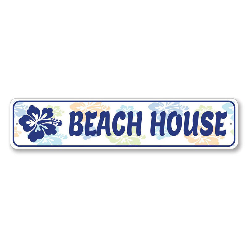 Plaque en aluminium Beachy Flower, H 4 po x l 18 po x P 0,04 po