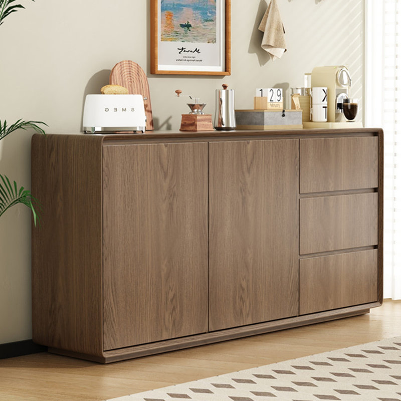 Modern Simple Solid Wood Sideboard, Brown, 31.49" H x 59.05" W x 15.75" D