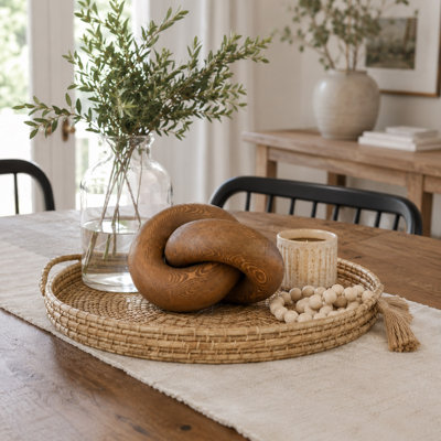 Maille décorative en bois brun pour tables basses et bibliothèques