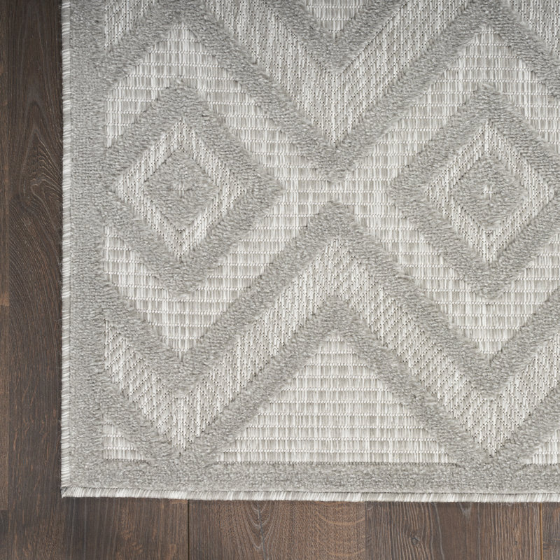 Tapis intérieur / extérieur gris argenté Foundry Select, Rectangulaire 2 pi x 4 pi