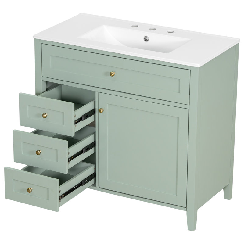 Meuble-lavabo 36 po avec lavabo, Vert