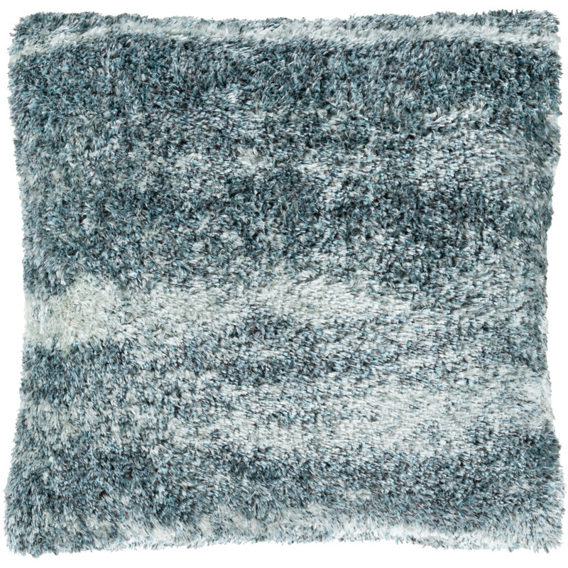 Flokati Ombre Throw Pillow, Polyester/Polyfill, 27" x 27", Gray