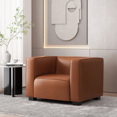 Suheil Faux Leather Club Chair