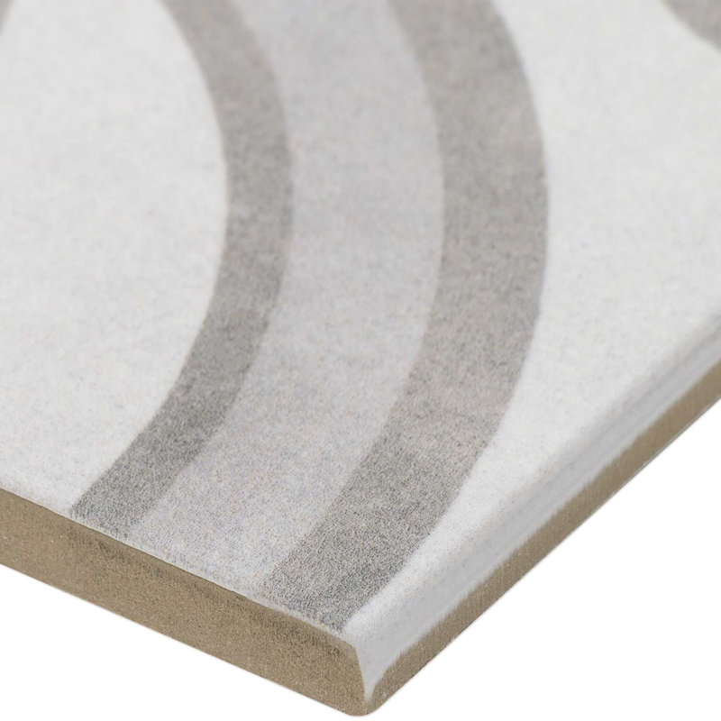 Cascais 9x9 Matte Porcelain Tile, Silver Ornate