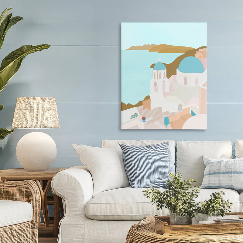 Coastal Santorini Vibes, conception par Anna Quach, H 30 po x l 24 po
