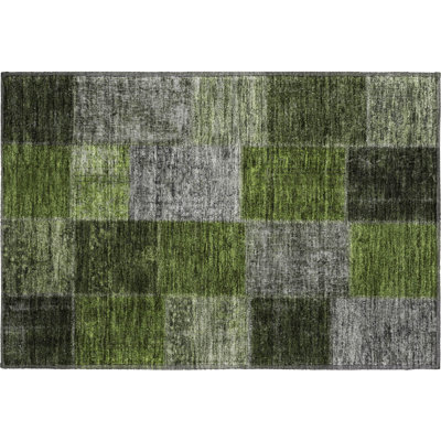 Premium Machine Washable Prisco Olive Rug
