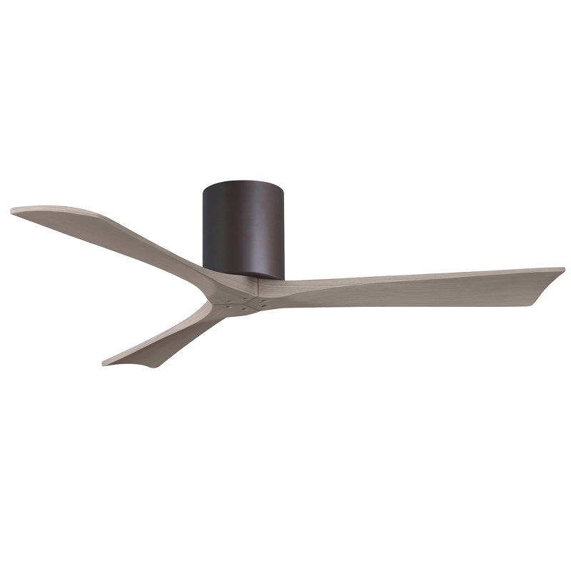 Ventilateur de plafond à 3 pales Olivier, Bronze texturé, Ton bois de frêne gris, 52"