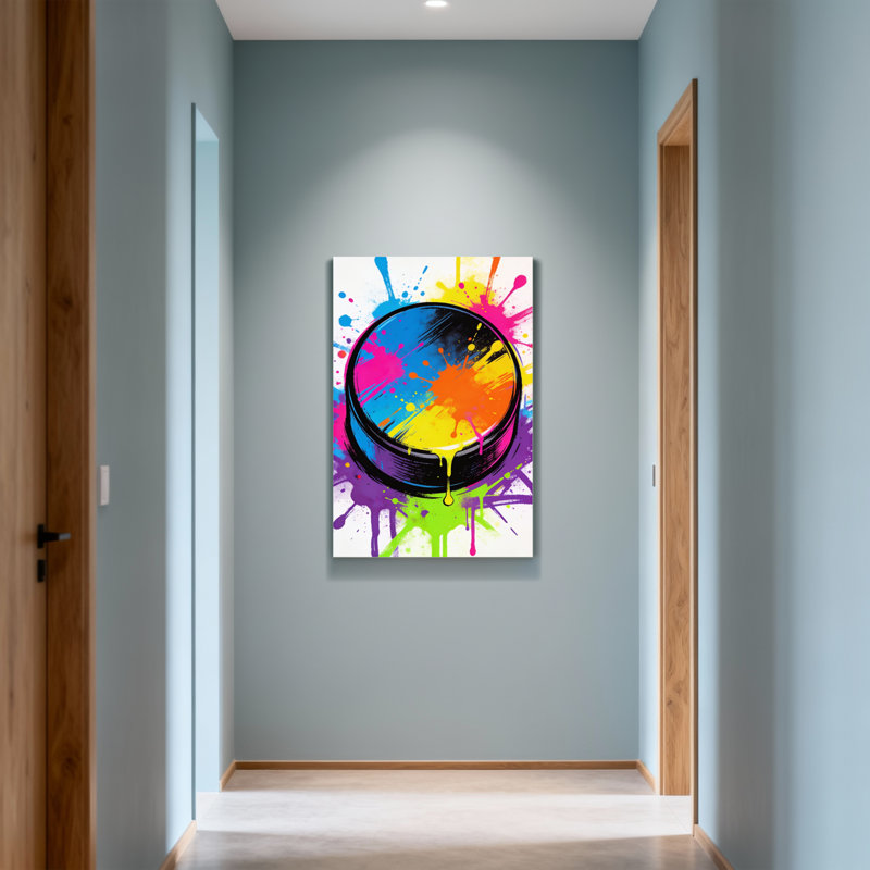 Abstract Colorful Paint Splatter On Drum Surface