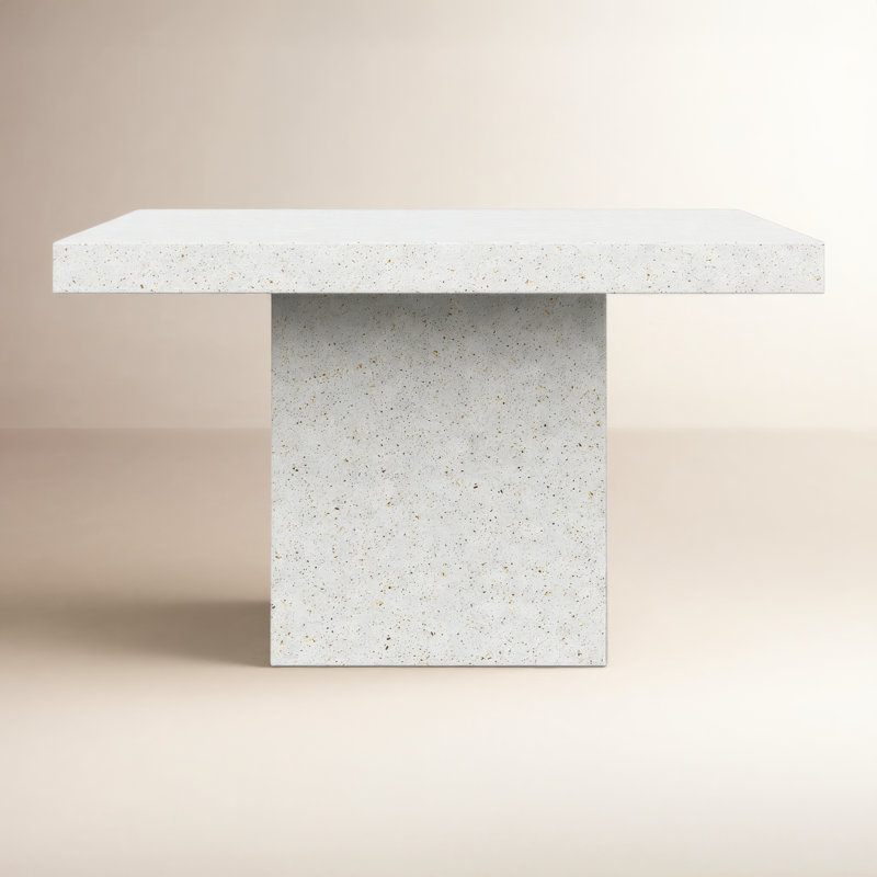 Kareen Bar & Counter Height Pedestal Dining Table, Ivory Terrazzo, Counter Table (36.25" Height)