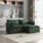 Luxurious Oversized Double Sofa with Chenille Fabric and Removable Armrests-1268184544