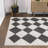 Utgard Classic Geometric Diamond Pattern White/Dark Gray Rug-2144390263