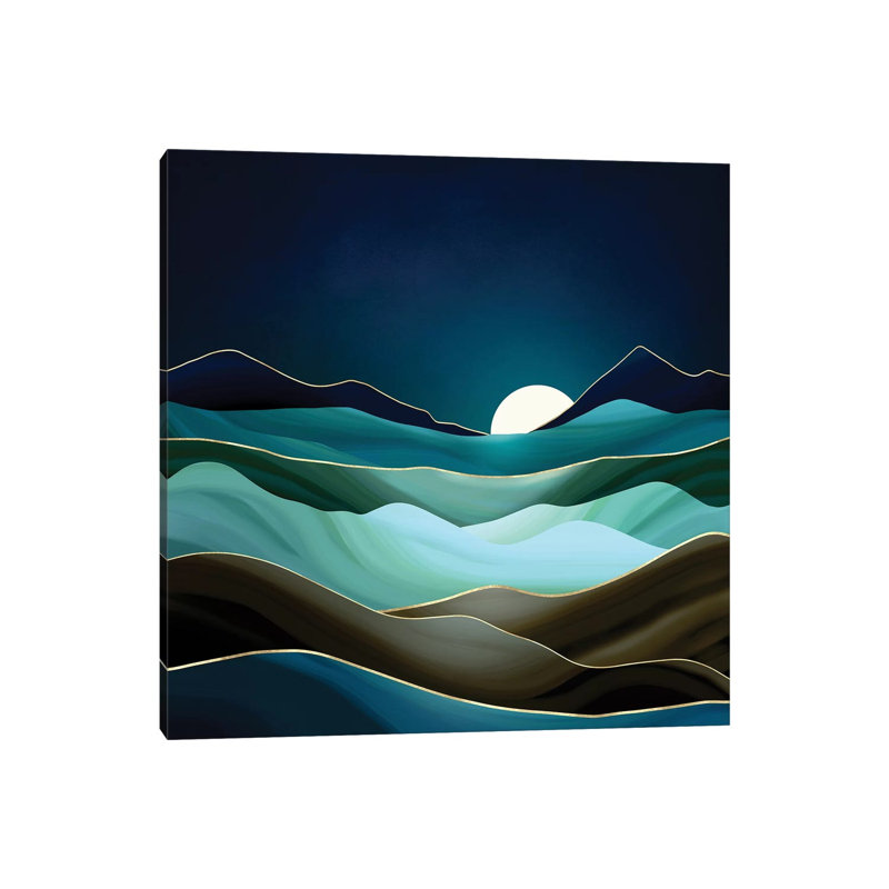Moonlit Vista - Print on Canvas, No Framed, 45.72 cm H x 45.72 cm W x 1.91 cm D